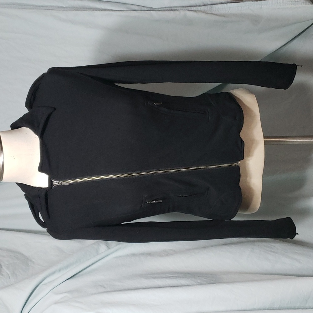 Soft Joie Asymmetrical Zip Cropped Moto Sweat Shirt Jacket Size Small